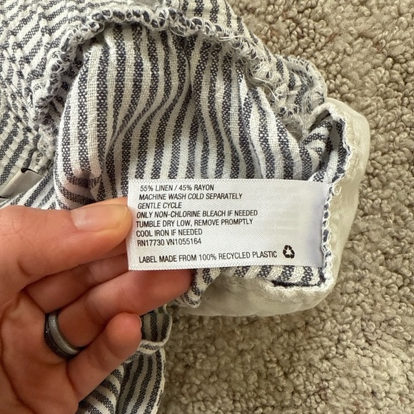 A New Day Linen-Blend Striped Paperbag Shorts – XS - Picture 7 of 8